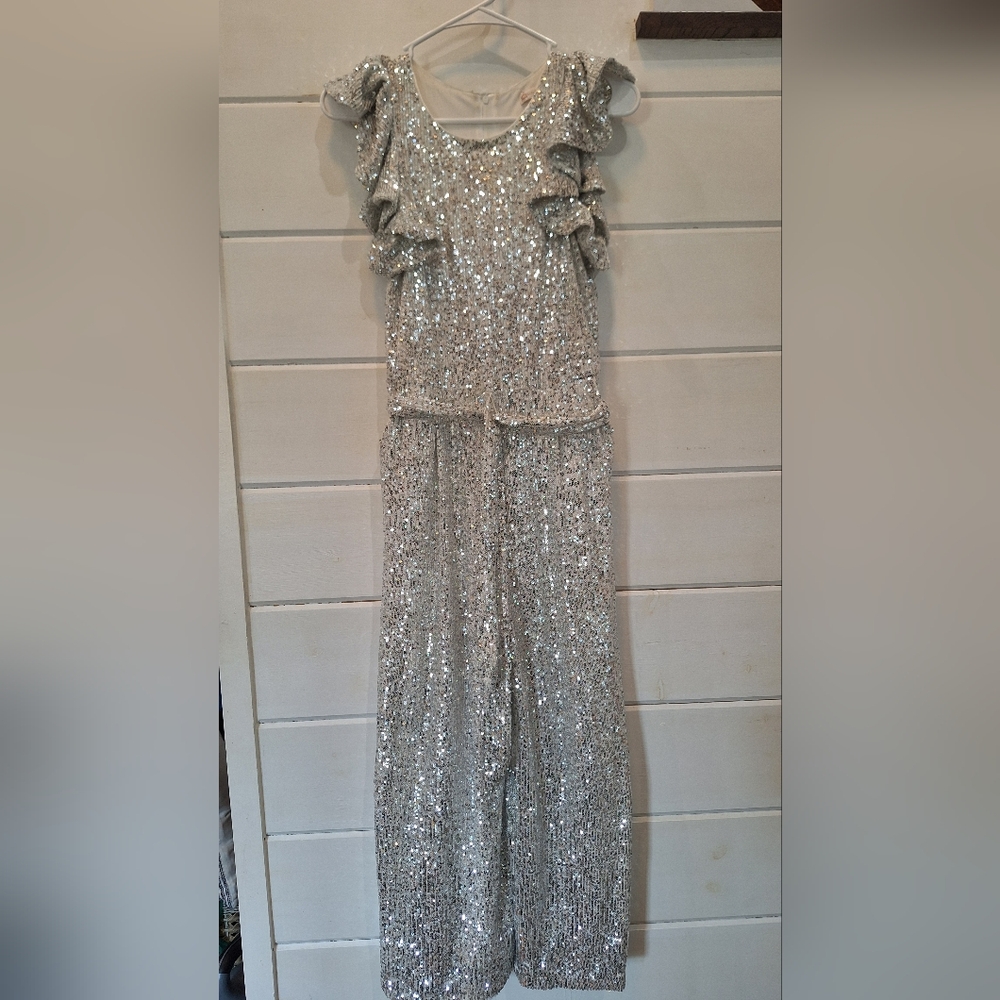 Giani Bernini Shimmering Silver Sequin Jumpsuit